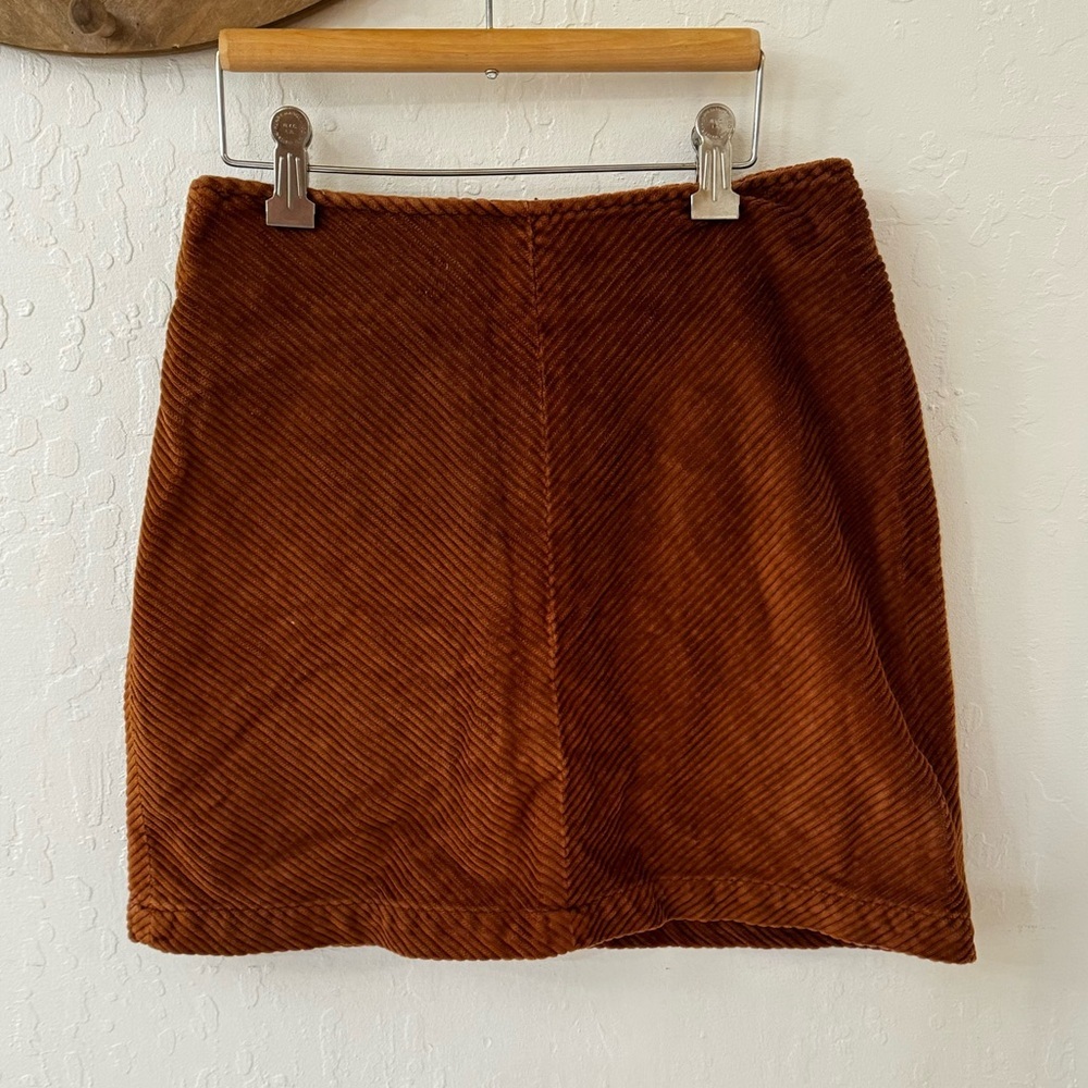 Limited America Vintage 100% Cotton Camel Tan Corduroy Zip Mini Skirt Size 2